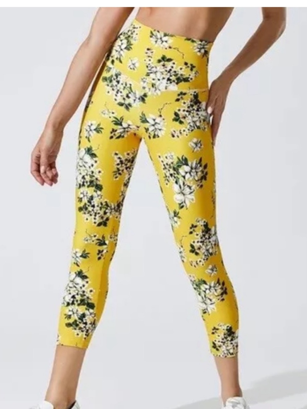Beach Riot Yellow Tropical Floral High-Waist Leggings